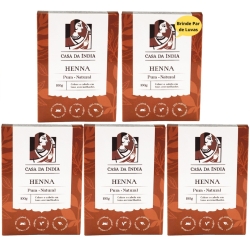 Kit 5 Henna Indiana Pura 100% Natural Ruivo Acobreado 100g cada – Casa Da Índia