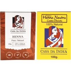 Henna Indiana Pura 100% Natural e Henna Cassia Obovata , Coloração Ruivo Acobreado e Louro Dourado – Casa Da Índia