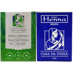 Kit 2 Henna para Cabelos Castanho e Preto Cobre Fios Brancos – Casa da Índia