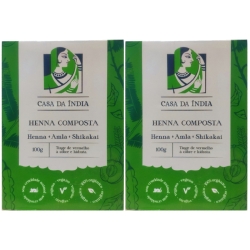 Kit 2 Henna Composta Herbal Ruivo Tipo Laranjinha 100g cada – Casa da Índia