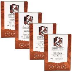 Kit 4 Henna Indiana Pura 100% Natural Ruivo Acobreado 100g cada – Casa Da Índia