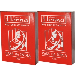 Kit 2 Henna Indiana 100% Natural Art Quality, Ruivo Acobreado Intenso 100g cada – Casa Da Índia