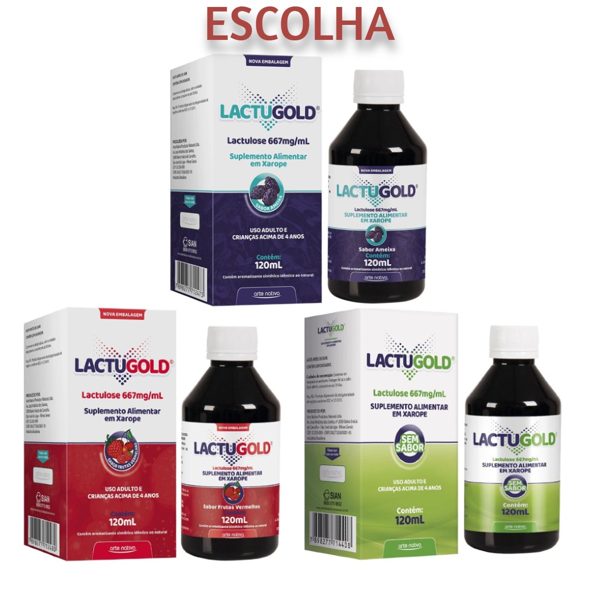 Lactugold, Lactulose 667mg/mL, 120mL – Arte Nativa