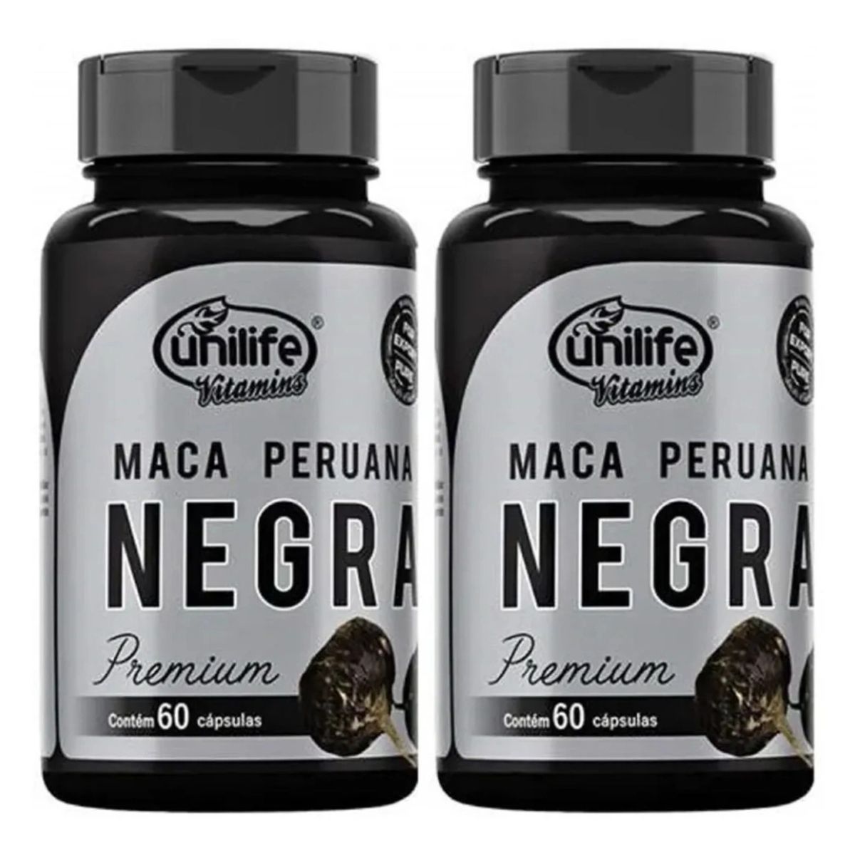 Maca Peruana Negra 450mg – 120 Cápsulas, Fórmula Importada – Unilife