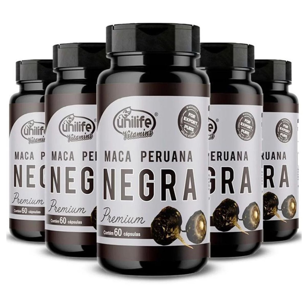 Maca Peruana Negra 450mg – 300 Cápsulas, Fórmula Importada – Unilife